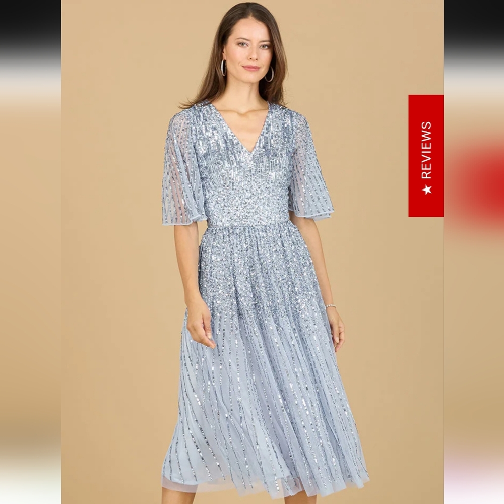 NWT LARA evening midi dress gown. Size 22 in a baby blue.